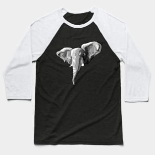 Black and White Elephant Baseball T-Shirt